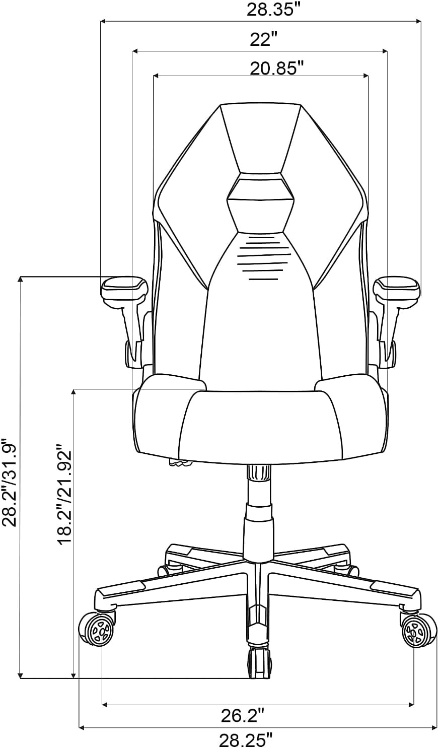 RS Gaming™ Bonded Leather High-Back Gaming Chair, White/Black