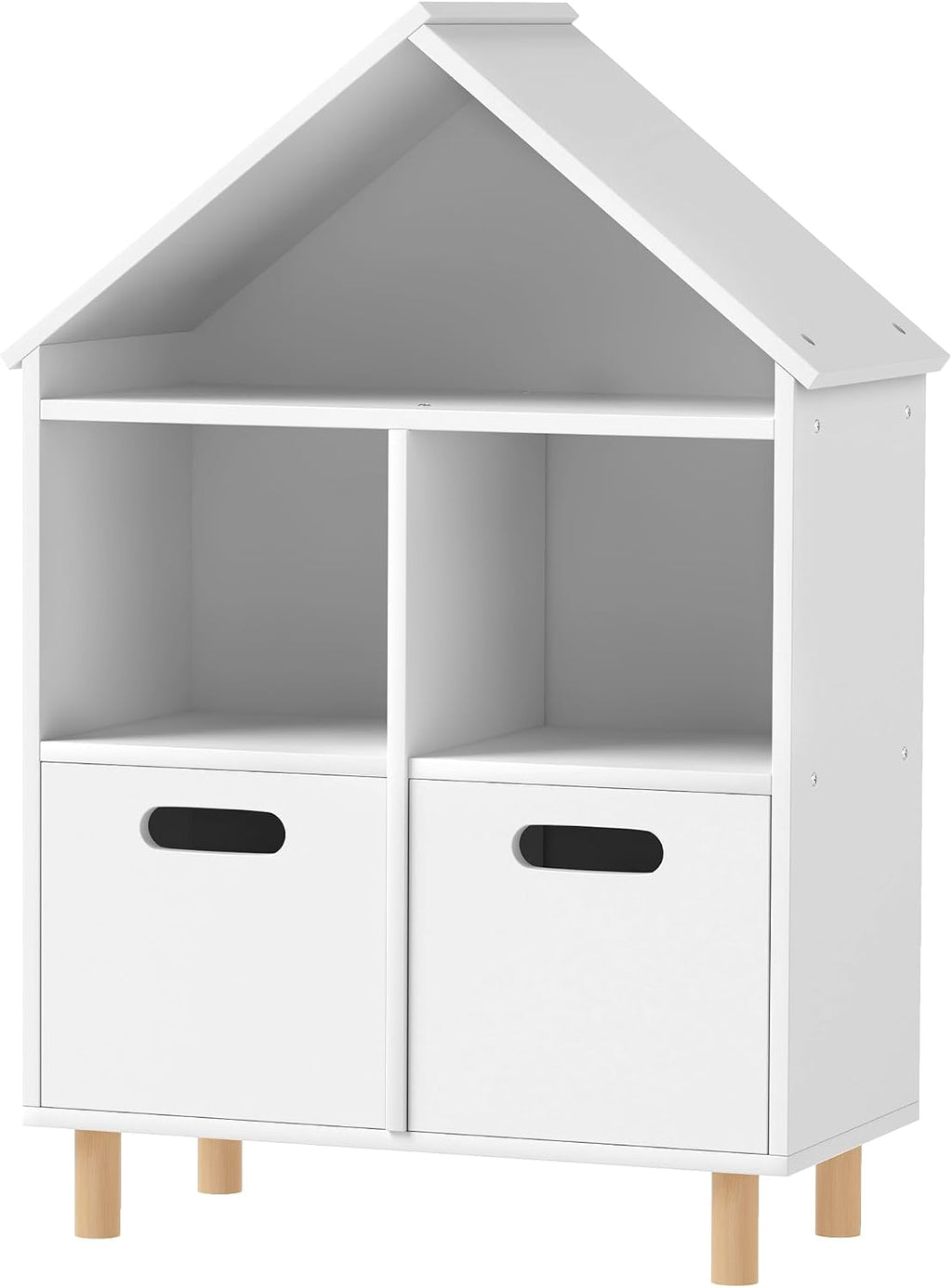 Bookshelf, 3 Tier Bookcase with Two Drawers, Bookshelf for Rooms, Bedroom, Nursery, White