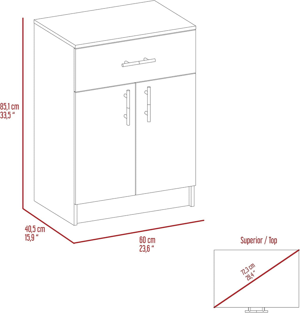 Oxford Pantry Cabinet, Kitchen Storage Solution for Utensils, Food & Dishes - Wall Storage, Adjustable Shelves, Compact Design