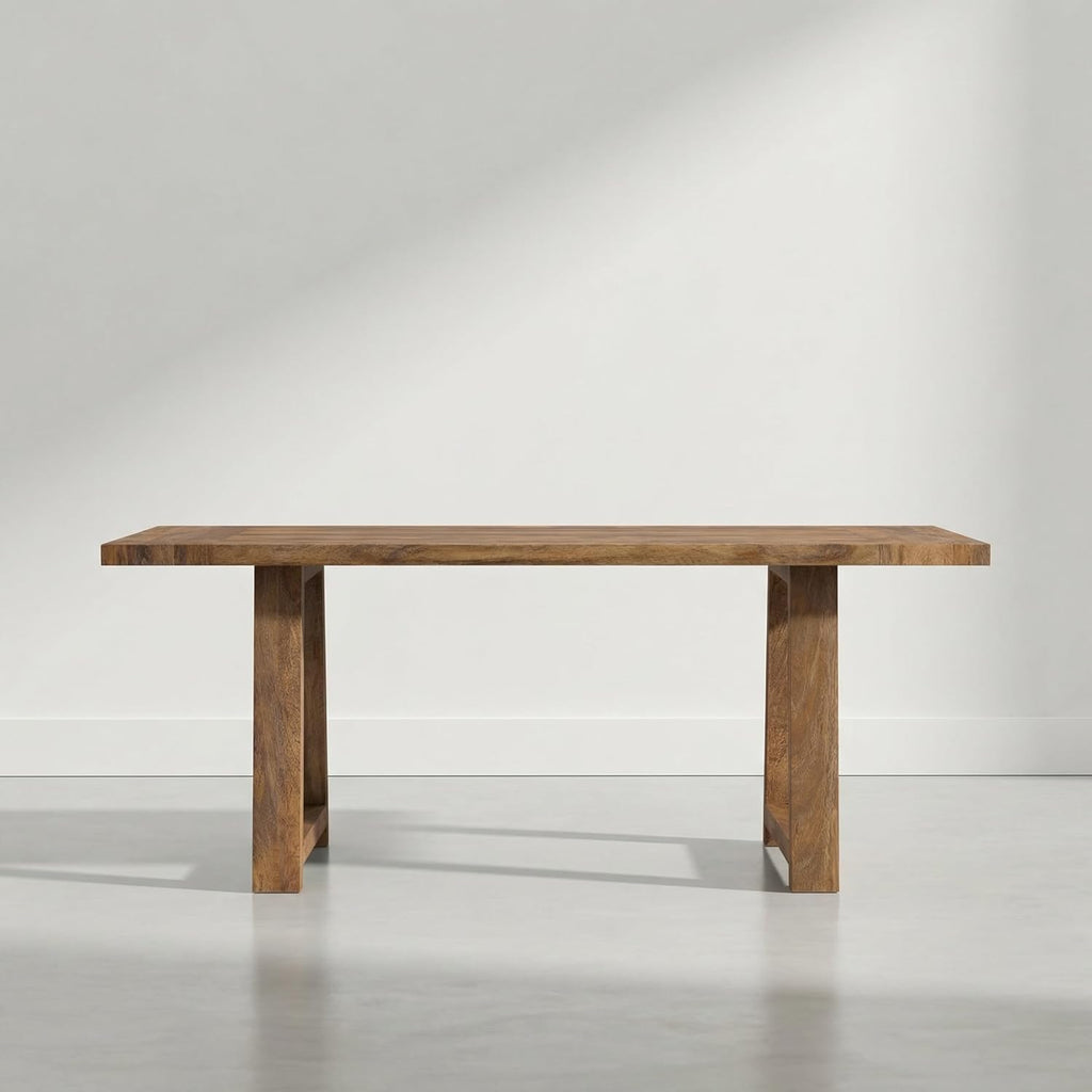SIMPLIHOME Whitley Dining Table - 72 inch Wide Solid Mango Wood Rectangular Table in Medium Brown, Modern Farmhouse Style for Dining Room or Kitchen with Extra-Thick Trestle Base, Seats 6