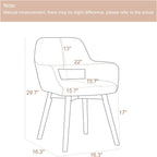 Desk Chair No Wheels Vanity Chair Makeup Chair Comfy Accent Chair for Living Dining Room Bedroom Home Office Mid Century Modern Upholstered Armchair Sofa with Wood Legs (Wool White, 1)