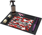 Barbershop Organizer Mats, 13 x 18.9 Barber Anti-Slip Mat Salon Haircutting Shaving Tools Resistant Table Pad Station, Clippers Matt for Beauty Salon Home