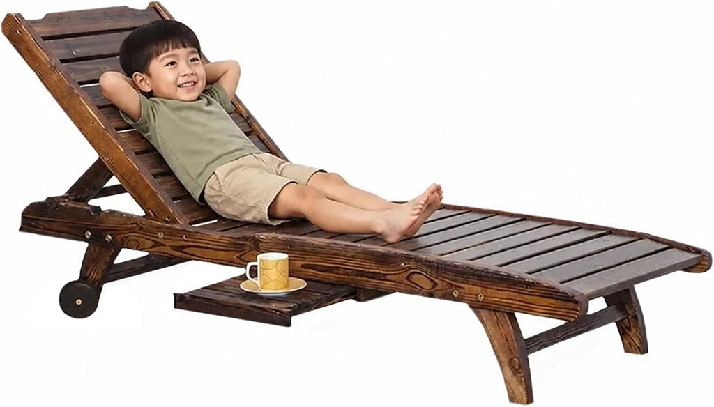 Kids Chaise Lounge Chair Outdoor, Wood Double Pool Lounger Chairs w/Cup Holders, High Backrest, Arm Rest, Activities Furniture for Patio, Garden, Indoor Outdoor