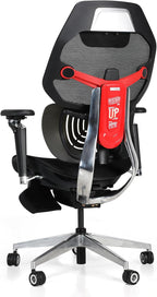 ES2T Computer Desk Gaming Chair with 2-Piece Protrusion Adjustable Lumbar Support Trackmaster 6D Armrest Height Adjustable with 2D Leather Headrest 136° Tilt for Office and Gaming