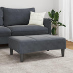 Dark Gray Velvet Footstool 30.3"x21.7"x12.2" - Cozy and Stable Plywood Frame Footrest for Sofa or Recliner, Compact Design for Living Room