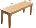 Wilk Wooden Entryway Bench, 47'' Indoor End of Bed Bench, 100% Solid Oak Wood (Wood Color)