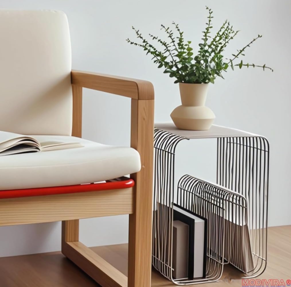 Metal Side Table Metal End Table Nightstand Small End Table Multi-Purpose for Living Room Bedroom Storage Shelf Small Space Desktop Shelf (Silver)