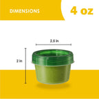 ELEGANT DISPOSABLES Baby Food Storage Containers 4 oz Food Storage Jars with Color Twist Lids Plastic Freezer Storage Pack of 24