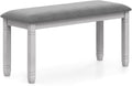 Giantex Upholstered Dining Bench with Padded Seat, Solid Wood Legs, Load 800 lbs, 40.5"x16"x20", Entryway Shoe Rack Bench for Kitchen, Dining Room, Living Room, Bedroom, End of Bed, Hallway (Grey,1)