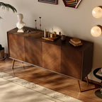 Entryway Cabinet Solid Wood Dining Sideboard Living Room Wall Storage Cabinet Retro Entrance Hall Cabinet Sideboard Storage Cabinet(180cm)