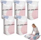 No-Pump Vacuum Storage Bags, Cube Compression Space Saver Bags, Upgrade Large Storage Compression Bags Press & Seal, For Clothes,Bedding Comforters, Blankets (5PCS, Large)