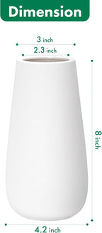 D'vine Dev 8 Inch Ivory Elegant Oval Ceramic Vase for Flowers, Home Décor Vase with Design Box, VS-LD-A-2