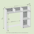Hagen Desktop Bookshelf, Desk Hutch, Desk Organizer with 5 Shelves, for Home Office, Study Room, White