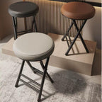 ILOOXI Cushioned Padded Folding Stool Stackable Portable Folding Chair Round Folding Bar Stool 330lb Capacity Foldable Stool for Home Kitchen Dining Breakfas (Color : Black, Size : 50cm/20in)