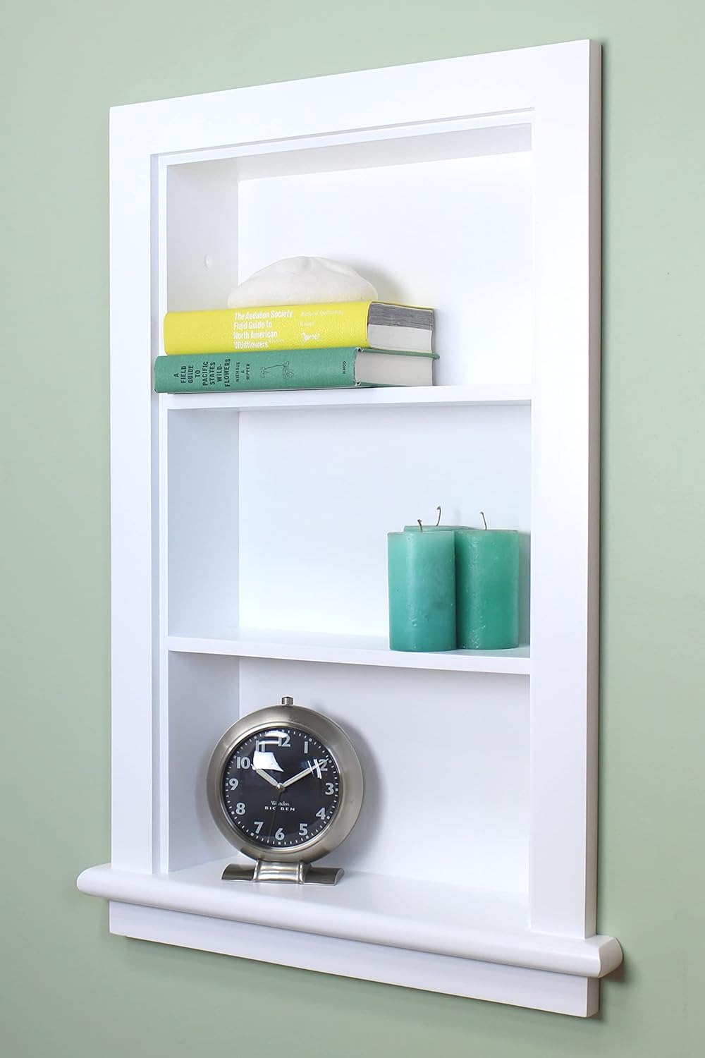 14x24 Aiden Recessed Wall Niche Medicine Cabinet Replacement, in The Wall Bathroom Cabinet Insert Shelf/Shelves, Made in North America, Real Wood, NO MDF, Plain, White