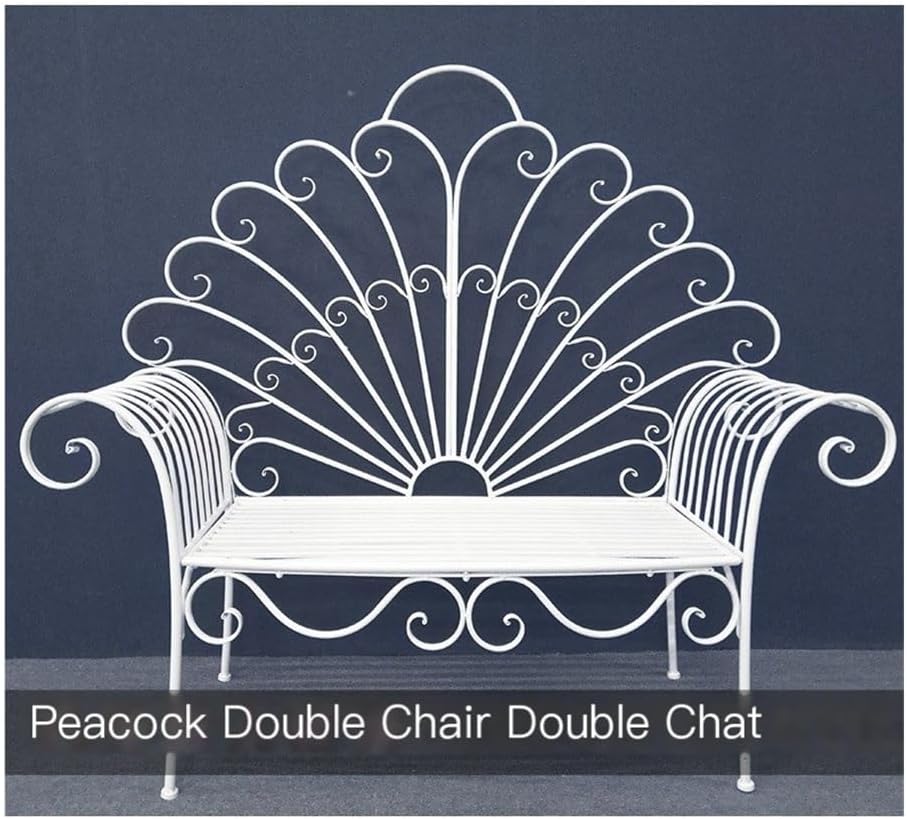 Benches, Iron Park Chairs for Outdoor Leisure Garden & Balcony Sofa Decor