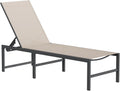 UDPATIO Chaise Lounge Chair Patio Pool Lounge Chair Outdoor with 5 Position Adjustable Backrest Poolside Sunloungers Lay Flat Sunbathing Chaise with Backrest for Patio, Beach, Yard, Pool(Brown)