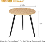 VECELO Modern Side Table, Round Small End Table, Exclusively Designed Hand-Crafted Small Nightstand, Solid Wood,Natural top with Black Metal Legsfor Bedrooms, Living Rooms and Home Office
