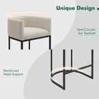 Counter Height Bar Stools Set of 2, 24 Inch Seat Height Barstools for Dining Room, Fabric Upholstered Bar Chair for Kitchen Island, Linen Counter Stools with Metal Legs, Beige