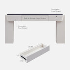 JXQTLINGMU 63" Modern Console Table with Storage Drawer, Entryway Table with Drawers, Thick Wood Legs, Sofa Table Behind Couch, Wood Console Tables for Entryway Hallway Living Room, White and Black