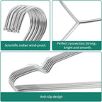 Metal Hangers Clothing Heavy Duty for Closet Stainless Steel Hanger 16.5in by WYCQKL 80 Pack