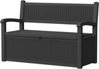 AmaVins 70 Gallon Outdoor Storage Bench Deck Box, Waterproof Lockable with Rattan-Woven Look, Outdoor Storage Furniture for Patio, Garden, Porch (Black)