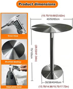 Round Bar Table,Sofa Side Table for Living Room,Freestanding Breakfast Desk with Stainless Steel Top and Stand,Easy to Assemble(50x105cm)