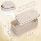 Locking Medicine Box with Code, Small Lockable Storage Box for Medications, Snacks, Phone & Food, Ideal for Home, Office, Fridge, Dorm, School, Travel, Gift (Beige)