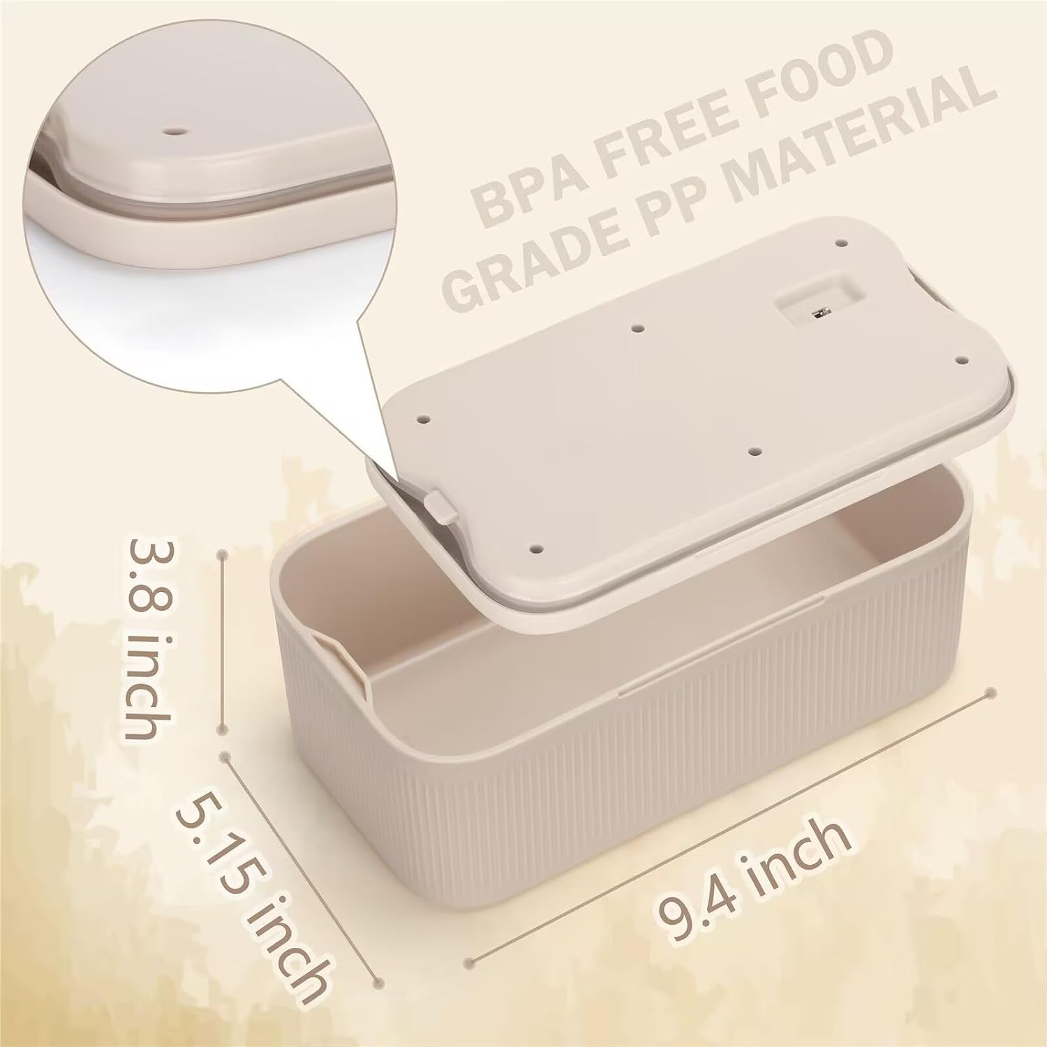 Locking Medicine Box with Code, Small Lockable Storage Box for Medications, Snacks, Phone & Food, Ideal for Home, Office, Fridge, Dorm, School, Travel, Gift (Beige)