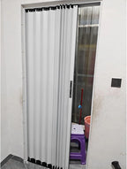 Lockable Foldable Sliding Door with Frame, Customizable Aluminum Accordion Doors, Easy to Install Foldabing Privacy Room Divider for Office/Restaurants