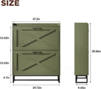 Maupvit Shoe Storage Cabinet with 2 Flip Drawers, Freestanding Shoe Organizer with Metal Legs for Entryway, Narrow Shoe Rack Cabinet, Green