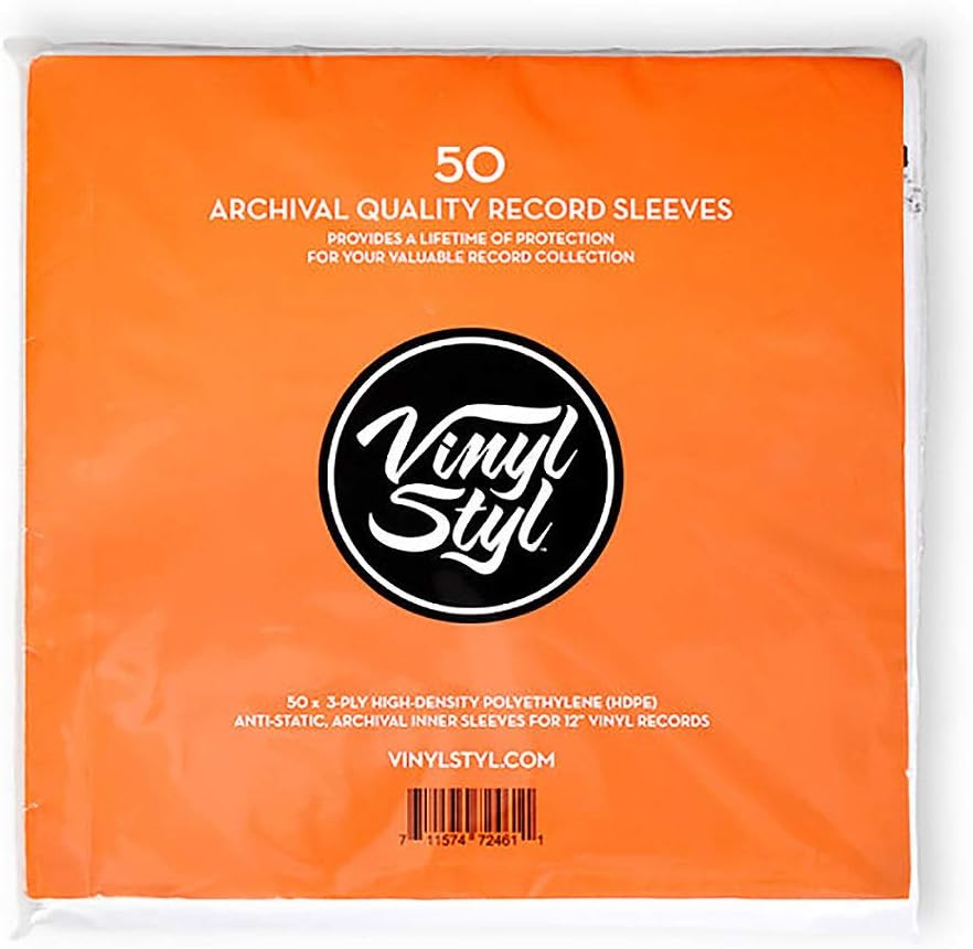 Vinyl STYL® VS-P-011 12 Inch Archival Inner Record Sleeves - HDPE - 50 Count