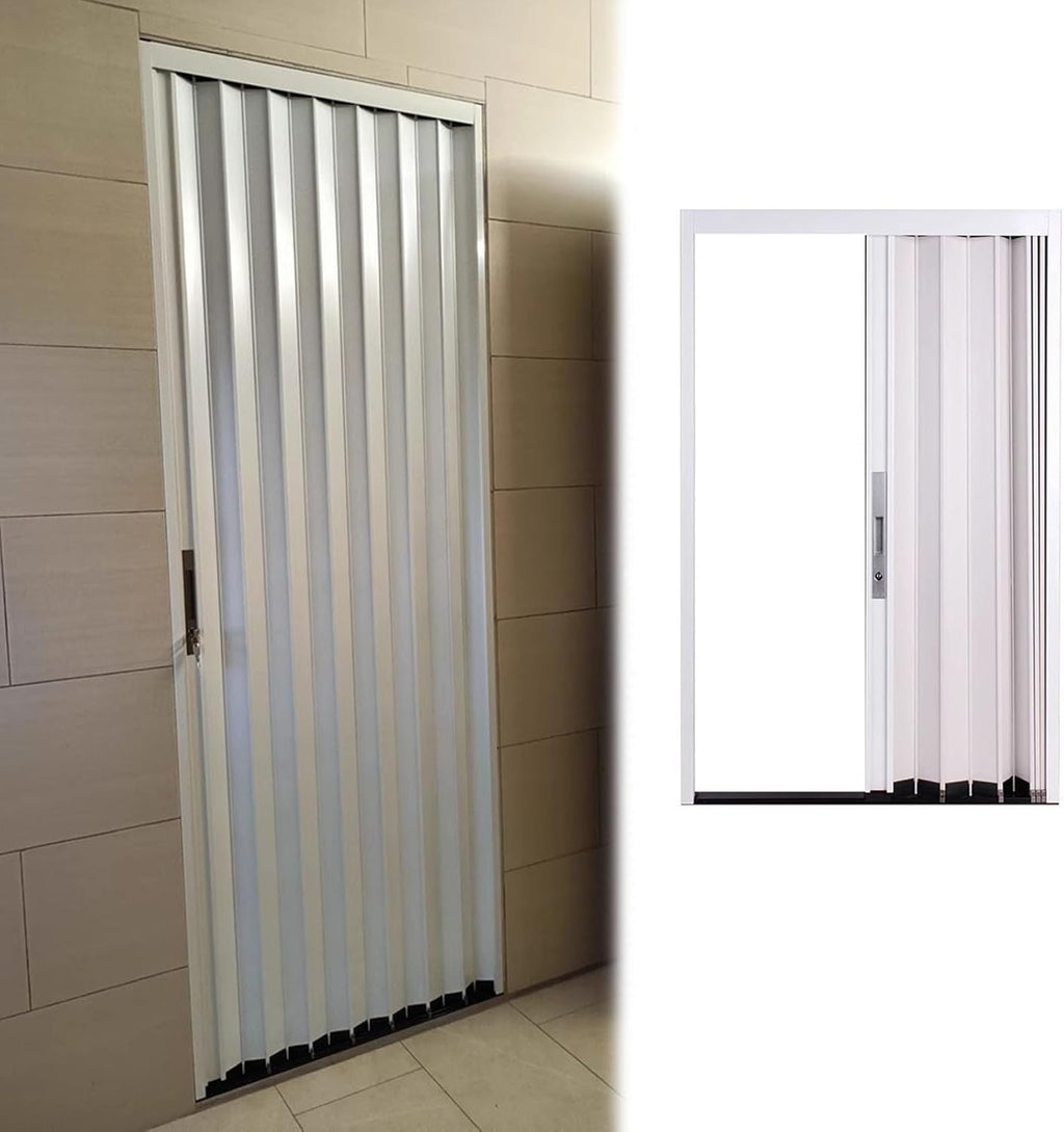 Sliding Doors Collapsible, Aluminium Customizable Room Dividers with 2 Keys for Kitchen Bathroom Livingroom Office, 80in High (30.7x80in)