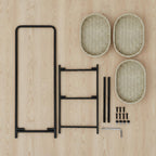 3-Tier Storage Side Table with Paper Rope Woven Baskets, Black Metal Frame, Natural Oval Trays, 11.81x8.26x28.74 Inches, Modern Farmhouse Design for Living Room, Kitchen