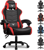 GTPLAYER Gaming Chair, Video Game Chairs Racing Style PC Game Chairs 350lbs for Adults - Padded High Back Ergonomic Reclining Silla Gamer, Linkage Armrest, Red