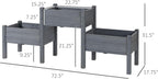 Ergonomic Three-Tier Raised Garden Bed for Vegetables and Herbs