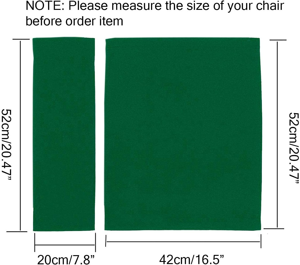 2 Set Replacement Cover Canvas for Directors Chair, 20cm X 52cm + 52cm X 42cm, Green