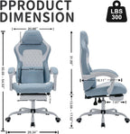 Computer Chair Gaming Ergonomic High Back Office Chairs for Adults Massage Lumbar Comfortable Leather Adjustable Swivel PC Video Game Gamingchair with Footrest
