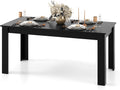 Giantex Dining Table for 6, Rectangular Kitchen Table with 330Lbs Capacity, Stable Structure, 63" L x 31.5" W x 30" H Large Farmhouse Center Tables for Dinner, Dinette, Dining Room, Black
