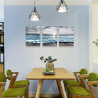DZRWUBHS Wall Decorations For 3 Piece Framed Canvas Art Bedroom Office Decor Black &White Painting Blue Ocean Sea Wave Pictures Artwork Modern Beach Posters Home Decor,Blue Ocean Landscape Paintings