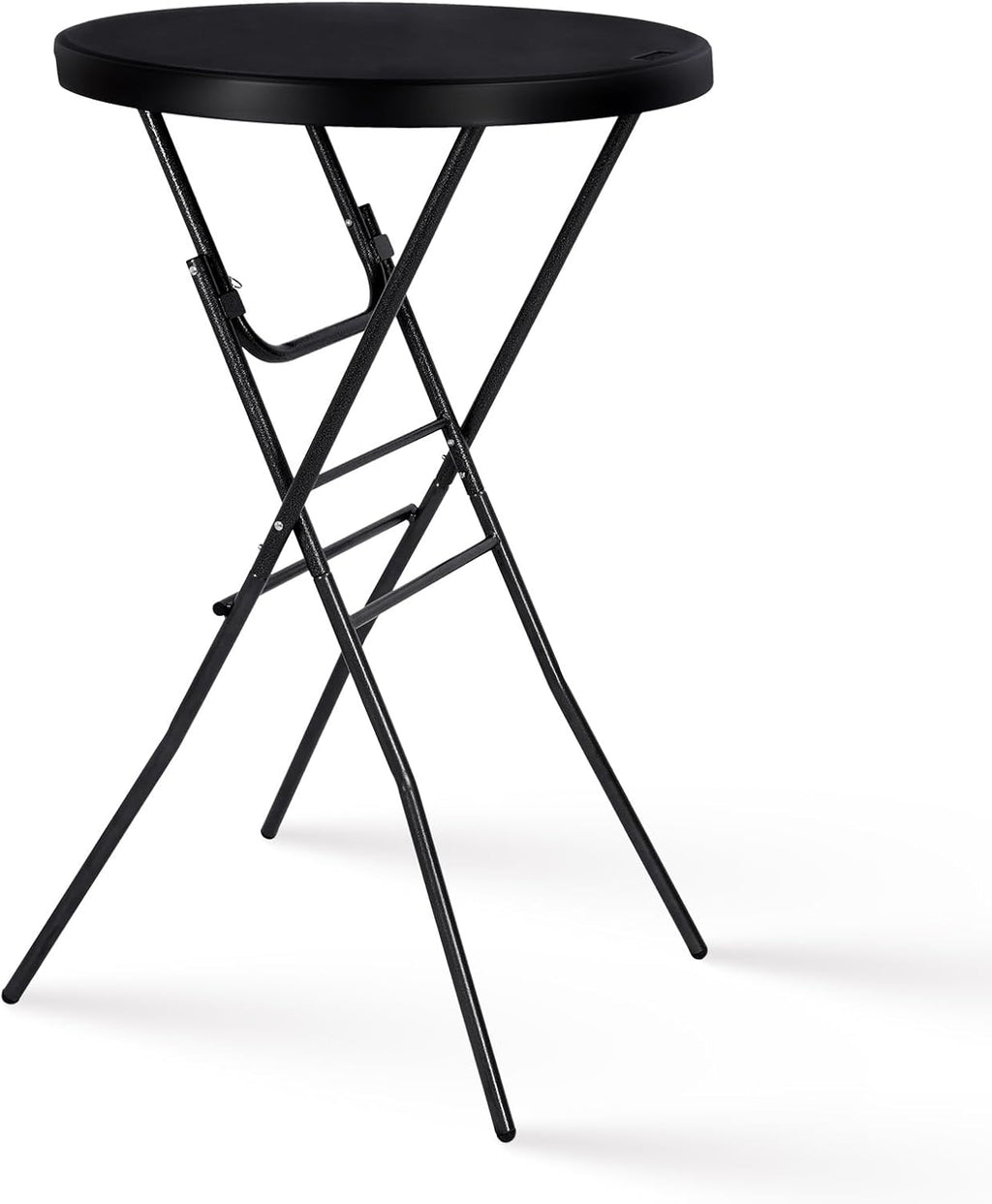 Byliable Cocktail Table 28in High Top Round Folding Indoor Outdoor, Plastic Bar Height Foldable Bistro Tall Table for Party, Patio, Dining Room, Kitchen, Events, Removable Locking Legs, Black