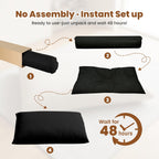 POWERFUEL Kids Bean Bag Bed 3 in 1, Foldable Compression Sofa Bed for Children, Toddler Floor Lounger with Soft Removable Washable Cover, Foam Filled Chair for Bedroom Living Room Guest Bed