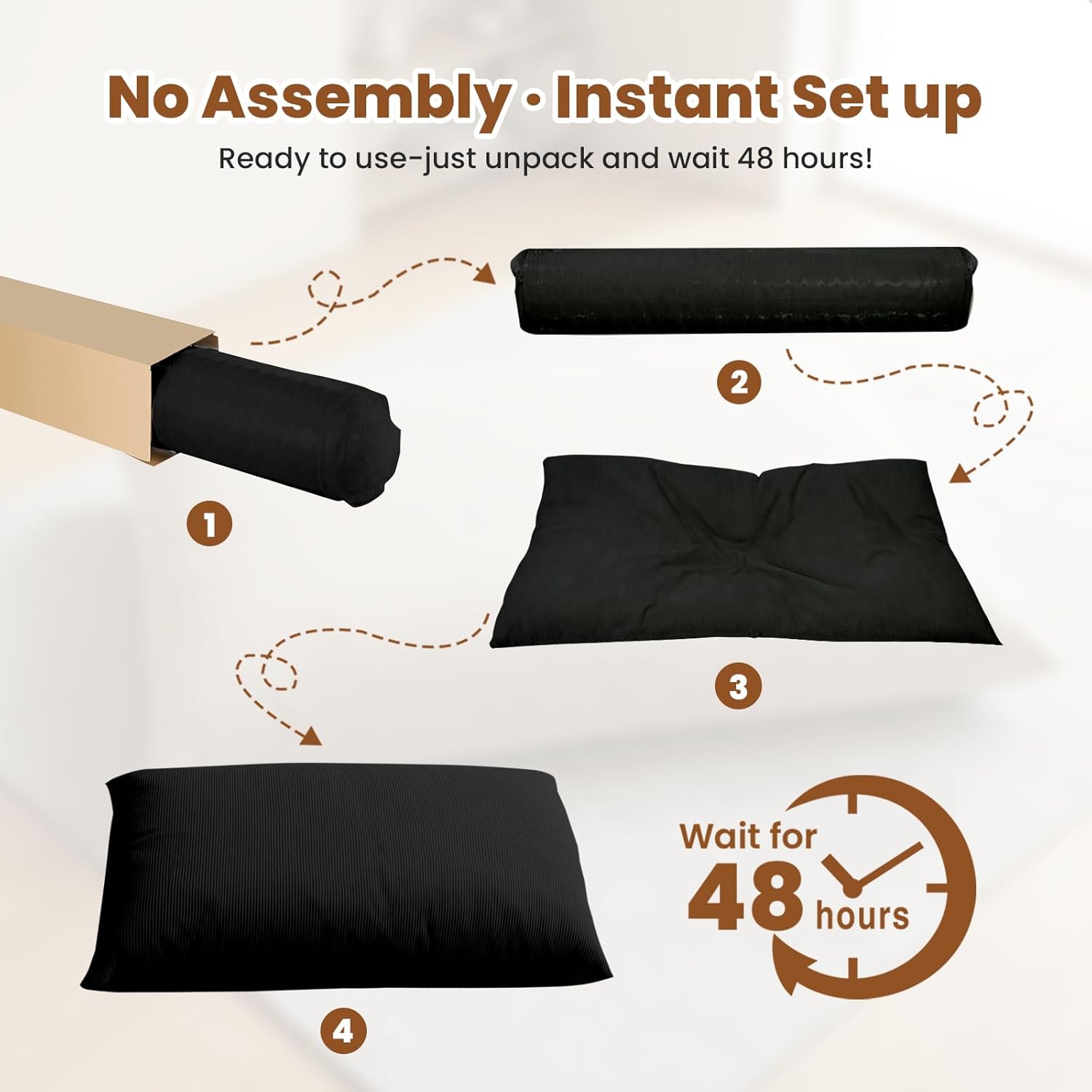 POWERFUEL Kids Bean Bag Bed 3 in 1, Foldable Compression Sofa Bed for Children, Toddler Floor Lounger with Soft Removable Washable Cover, Foam Filled Chair for Bedroom Living Room Guest Bed
