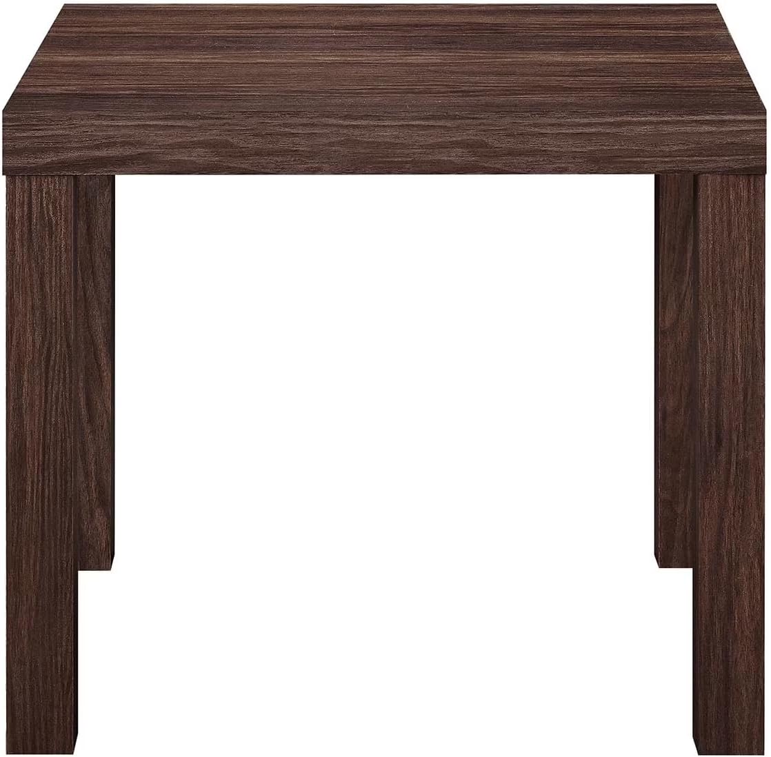Modern Side Table 20 Inch Square End Table Wood Look Nightstand for Living Room Bedroom Small Space Waterproof Surface Easy Assembly Walnut Finish