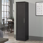 MAKLAINE Engineered Wood Single Door Pantry, 71 in Tall, Raven Oak Finish, Adjustable Shelves, Reversible Door, Compact Design for Kitchen, Dining Room, or Garage Storage