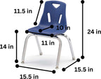 Jonti-Craft Berries 8144JC6003 Stacking Chairs with Chrome-Plated Legs, 14" Height, Blue, Pack of 6