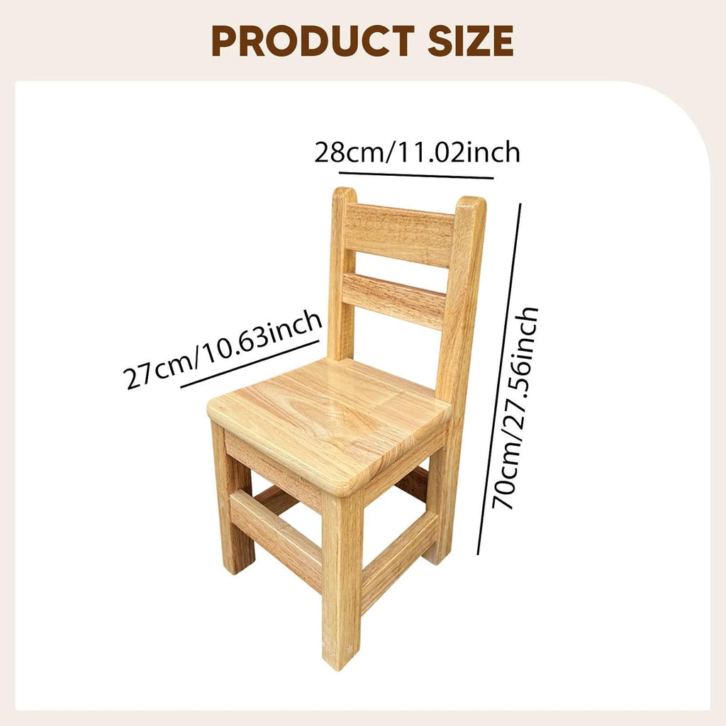 Kids Wooden Chair Decorative Comfortable Ladderback Sturdy Multifunctional Foot Stool Ottoman Fully Assembled Suitable Girls, M
