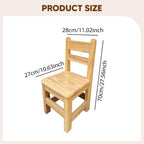 Kids Wooden Chair Decorative Comfortable Ladderback Sturdy Multifunctional Foot Stool Ottoman Fully Assembled Suitable Girls, M