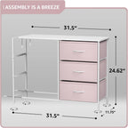 Sorbus Dresser with 6 Drawers - Furniture Storage Tower Unit for Bedroom, Hallway, Closet, Office Organization - Steel Frame, Wood Top, Easy Pull Fabric Bins (6-Drawer, Pastel Pink)