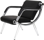 Peach Tree Black Leather Executive Side Reception Chair Office Waiting Room Guest Reception, Salon Barber Office Waiting Chair Bank Hall Airport Reception Waiting Chair 3 Seats Bench